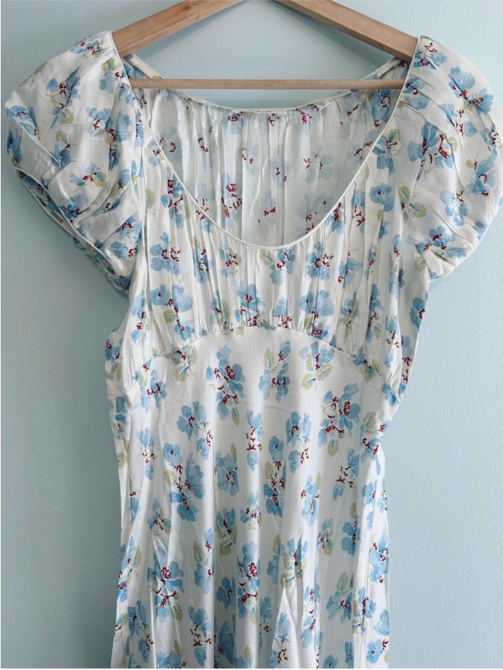 NWOT Doen Florencia Silk Midi Cottagecore Dress In Romantic Blue Floral Medium - Picture 8 of 15